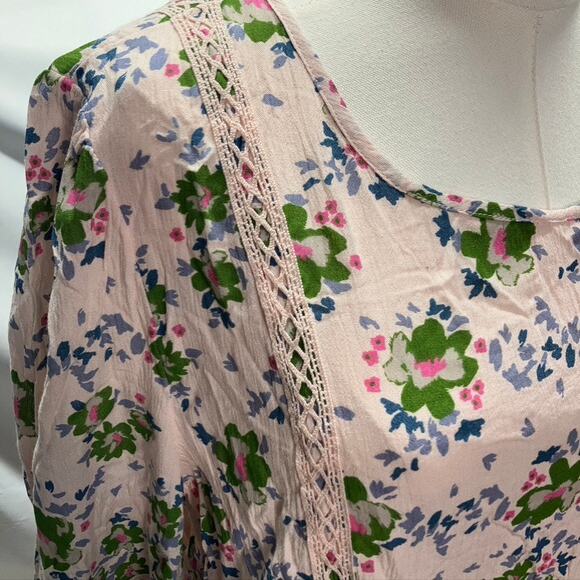 Matilda Jane Like a Lady Floral Tunic Blouse Womens XL Pink Boho Preppy Feminine - Picture 5 of 16